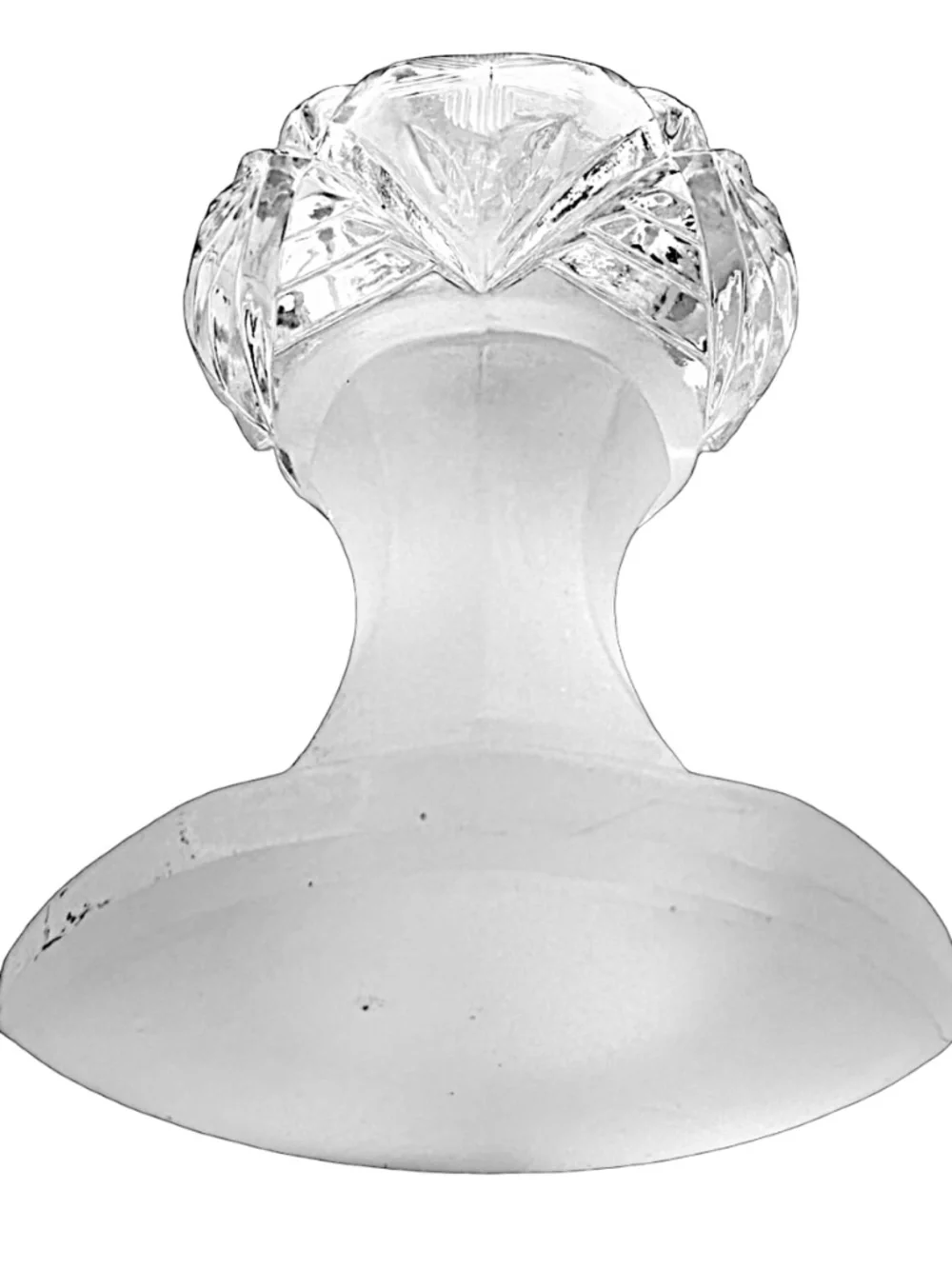 Vintage Bohemian Clear Matte Glass Crystal Cut Salt / Pepper Shaker 5”